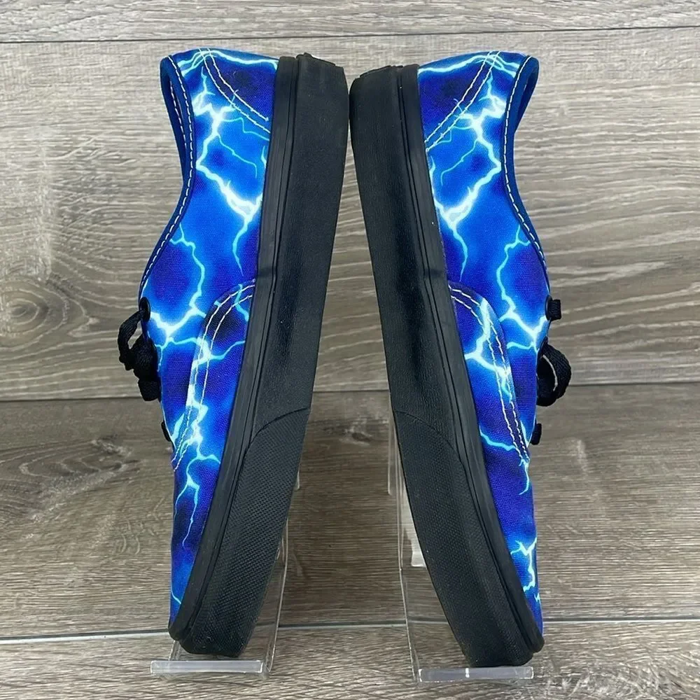 Vans Authentic Lightning Blue Black Canvas Women’s Sz 7 Low Top Lace Up Sneakers